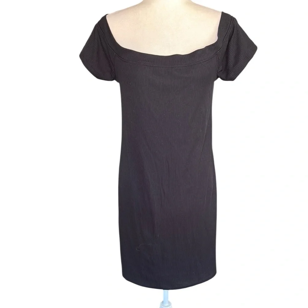Old Navy Black Sheath Dress gothic goth witchy LBD comfortable XL SS comfy - Picture 1 of 10